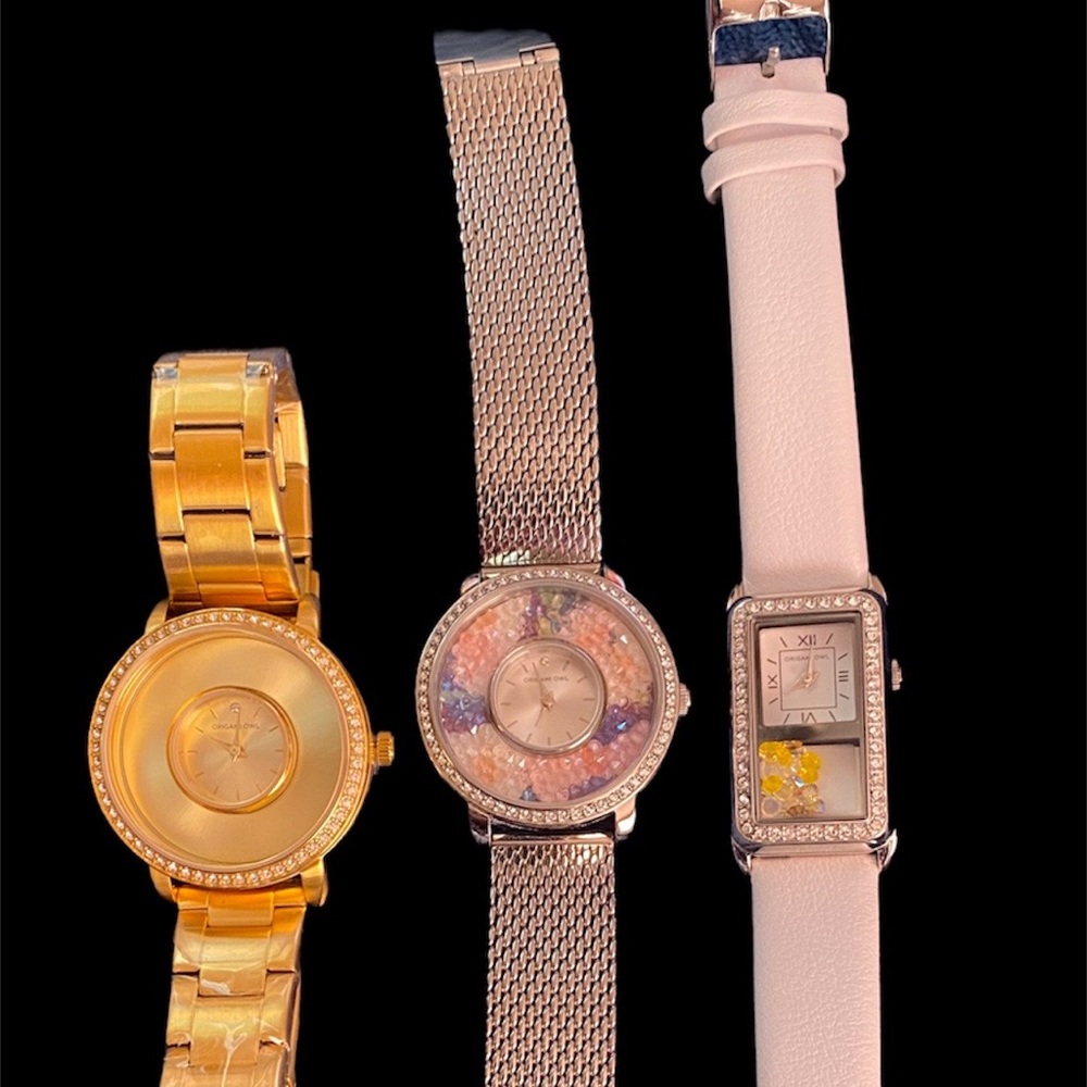 Set of 3 beautiful watches - barely worn. Need batteries. My loss is your gain.